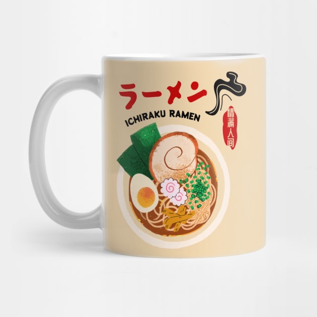 Vintage Japanese Ramen Bowl of Ichiraku Ramen Noodles Shop by Mochabonk